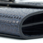 HERMES KELLY TO GO ALLIGATOR MISSISSIPPIENSIS MAT BLUE INDIGO SHW