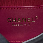 CHANEL CROSSBODY MINI FLAP BAG CC LOGO STRAP CALFSKIN BLACK BRUSHED GHW (MICROCHIP)