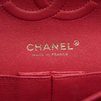 CHANEL MEDIUM CLASSIC DOUBLE FLAP CAVIAR RASPBERRY RED WITH LGHW