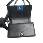 CHANEL SMALL BOY BAG LIZARD/CALFSKIN BLACK WITH RUTHENIUM HARDWARE