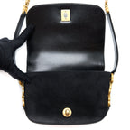 CHANEL CROSSBODY MINI FLAP BAG CC LOGO STRAP CALFSKIN BLACK BRUSHED GHW (MICROCHIP)