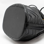 GUCCI GG MARMONT BUCKET BAG CALFSKIN BLACK GHW