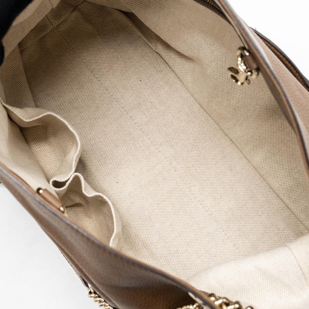 GUCCI DISCO TOTE BAG CALFSKIN BROWN LGHW