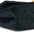 CHANEL SMALL 2.55 REISSUE FLAP BAG VELVET BLACK GHW