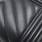 CHANEL SMALL CHEVRON LEBOY BAG CALFSKIN BLACK WITH SHW
