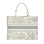DIOR MEDIUM DIOR BOOK TOTE GREY TOILE DE JOUY EMBROIDERY