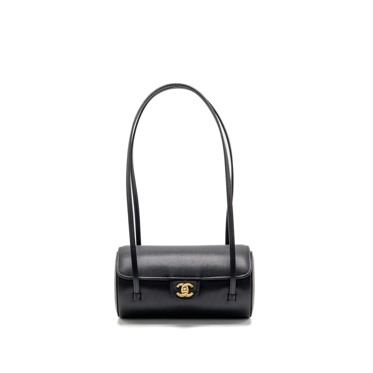 Chanel Small Preppy Bowling Bag Caviar Black GHW (Microchip)