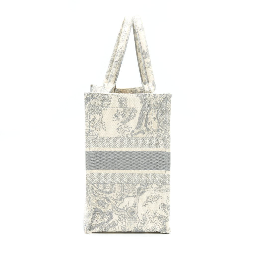 DIOR MEDIUM DIOR BOOK TOTE GREY TOILE DE JOUY EMBROIDERY