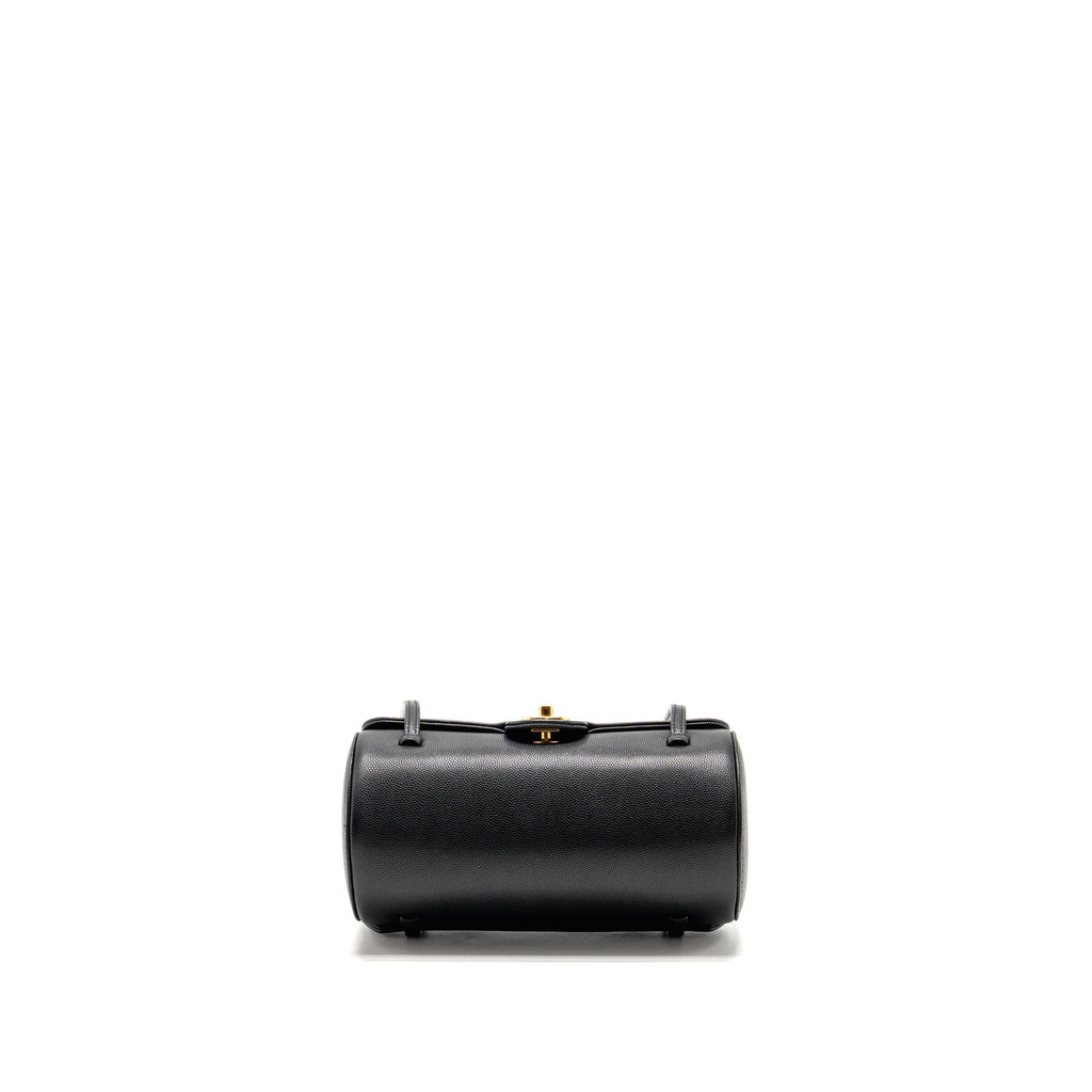 Chanel Small Preppy Bowling Bag Caviar Black GHW (Microchip)