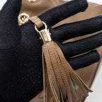 GUCCI DISCO TOTE BAG CALFSKIN BROWN LGHW