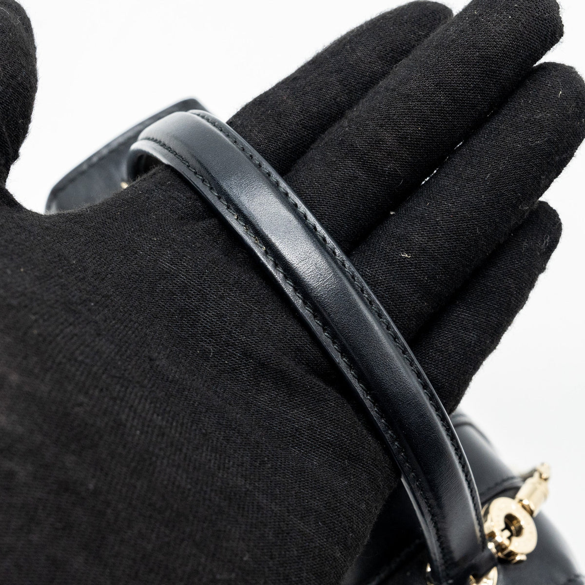 BVLGARI SERPENTI FOREVER TOP HANDLE CROSSBODY BAG LEATHER BLACK LGHW