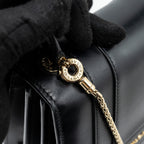 BVLGARI SERPENTI FOREVER TOP HANDLE CROSSBODY BAG LEATHER BLACK LGHW