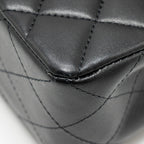 CHANEL SMALL CLASSIC DOUBLE FLAP BAG LAMBSKIN BLACK GHW(MICROCHIP)