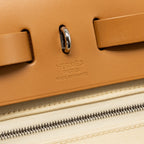 Hermes Herbag 31 Zip Bag Canvas/Hunter Leather Vanille/Naturel-Sable SHW