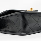 CHANEL 22K MINI FLAP BAG WITH TOP HANDLE CAVIAR BLACK GHW (MICROCHIP)