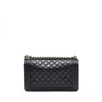 CHANEL MEDIUM BOY BAG CALFSKIN BLACK RUTHENIUM/BLACK HARDWARE
