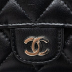 CHANEL CLASSIC FLAP CARD HOLDER LAMBSKIN BLACK SHW