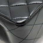 CHANEL SMALL CLASSIC DOUBLE FLAP BAG LAMBSKIN BLACK GHW(MICROCHIP)