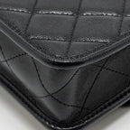 CHANEL 22K MINI FLAP BAG WITH TOP HANDLE CAVIAR BLACK GHW (MICROCHIP)