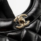 CHANEL MEDIUM 31 BAG SHINY LAMBSKIN BLACK LGHW (MICROCHIP)