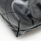 CHANEL MINI 22 BAG CALFSKIN BLACK GHW (MICROCHIP)