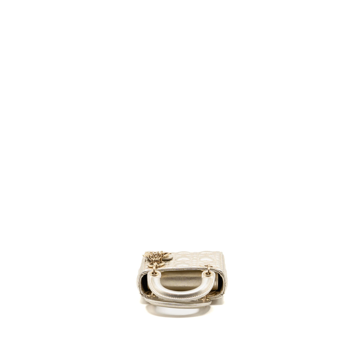 Dior Micro Lady Dior Limited Edition Heart Motif Cannage Lambskin Metallic Gold LGHW