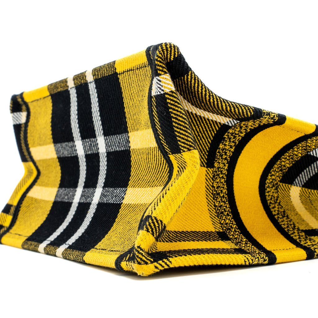 DIOR SMALL BOOK TOTE CANVAS YELLOW / BLACK