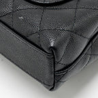 CHANEL COCO HANDLE CLUTCH WITH CHAIN CAVIAR BLACK LGHW (MICROCHIP)