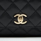 CHANEL MINI COCO HANDLE 20CM CAVIAR BLACK LGHW (MICROCHIP)