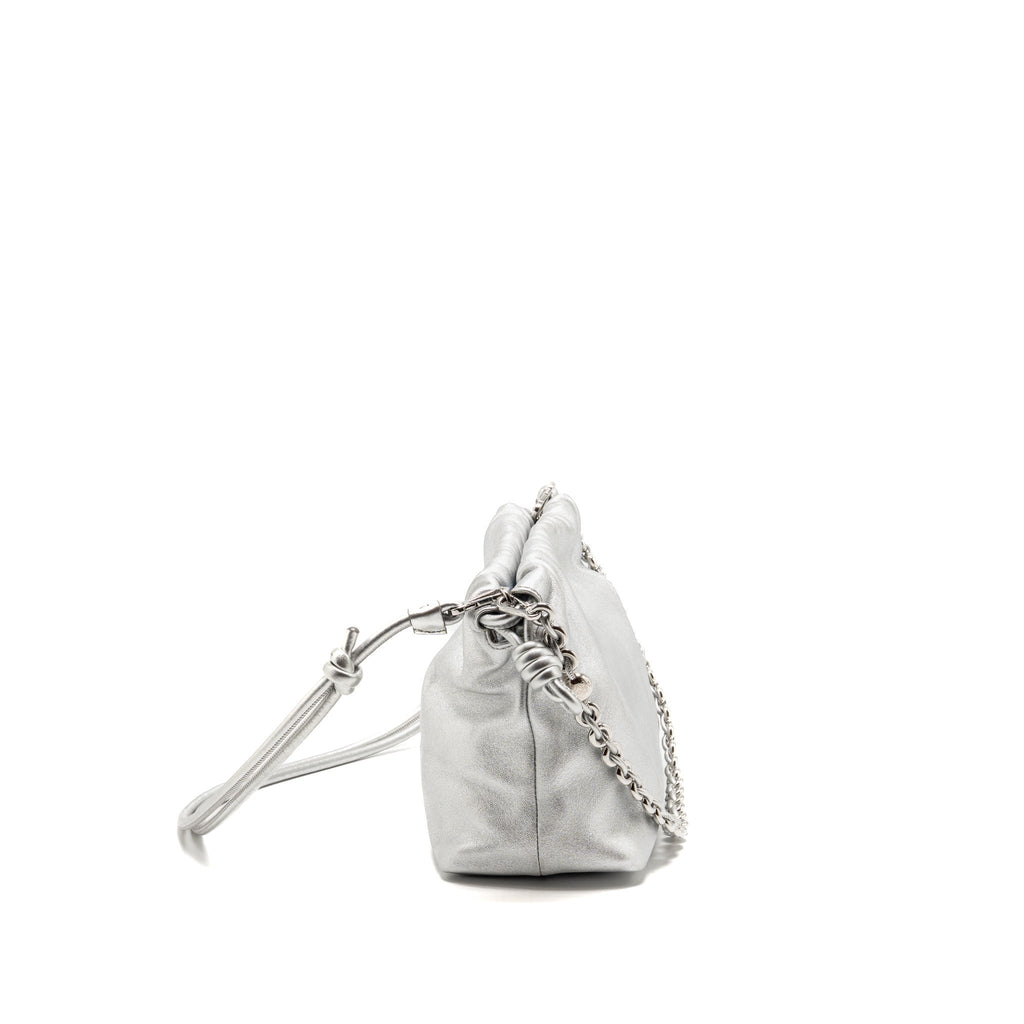 Loewe Medium Flamenco Purse Laminated Lambskin Silver SHW