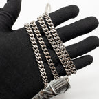 DIOR DIORAMA WALLET ON CHAIN CALFSKIN SILVER SHW