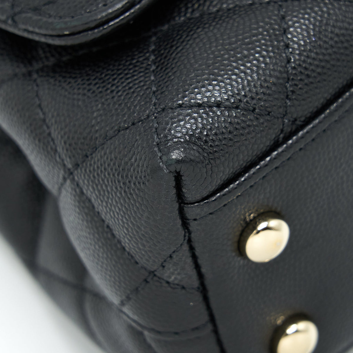 CHANEL MINI COCO HANDLE 20CM CAVIAR BLACK LGHW (MICROCHIP)