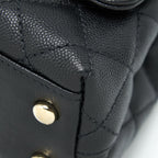 CHANEL MINI COCO HANDLE 20CM CAVIAR BLACK LGHW (MICROCHIP)