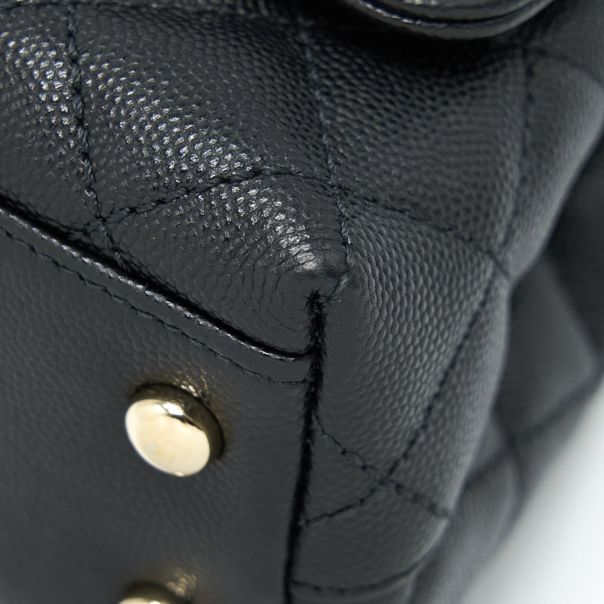 CHANEL MINI COCO HANDLE 20CM CAVIAR BLACK LGHW (MICROCHIP)