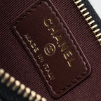 CHANEL SQUARE ZIPPER POUCH CARD HOLDER CAVIAR BLACK LGHW (MICROCHIP)