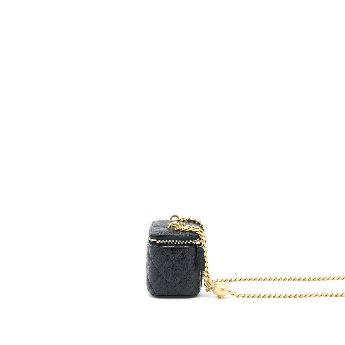 CHANEL 23P COCO LOVE MINI VANITY CASE CAVIAR BLACK GHW (MICROCHIP)