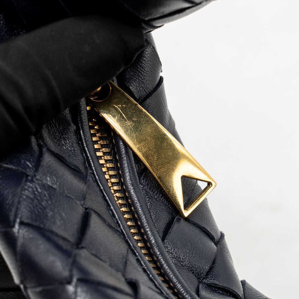 Bottega Veneta Mini Jodie Lambskin Navy GHW