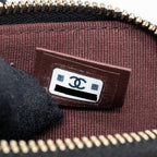 CHANEL SQUARE ZIPPER POUCH CARD HOLDER CAVIAR BLACK LGHW (MICROCHIP)