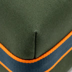 HERMES BRIDE-A-BRAC CASE LARGE MODEL CANVAS DARK GREEN/DARK BLUE/ORANGE SHW