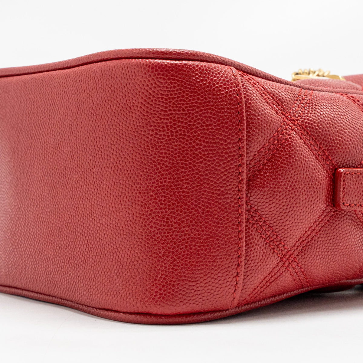 Saint laurent/YSL Paris 80’s quilted vanity crossbody bag calfskin red GHW