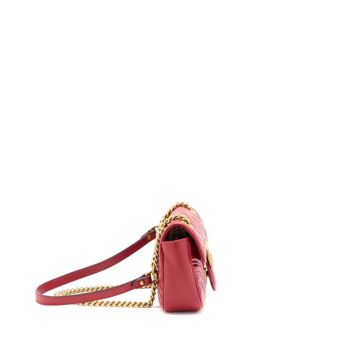 GUCCI MINI MARMONT CALFSKIN RED GHW