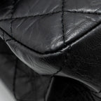 CHANEL 2.55 227 REISSUE FLAP BAG AGED CALFSKIN BLACK RUTHENIUM HARDWARE