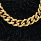 CHANEL MINI BOSTON BAG WITH CHAIN CAMELLIA VELVET BLACK GHW (MICROCHIP)