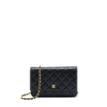 CHANEL CLASSIC WALLET ON CHAIN CAVIAR BLACK LGHW (MICROCHIP)