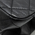 CHANEL 2.55 227 REISSUE FLAP BAG AGED CALFSKIN BLACK RUTHENIUM HARDWARE