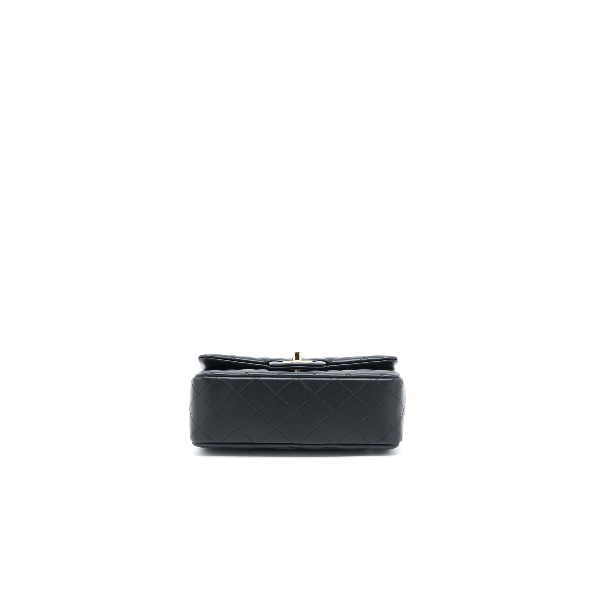 CHANEL TOP HANDLE MINI RECTANGULAR FLAP BAG LAMBSKIN BLACK LGHW (MICROCHIP)