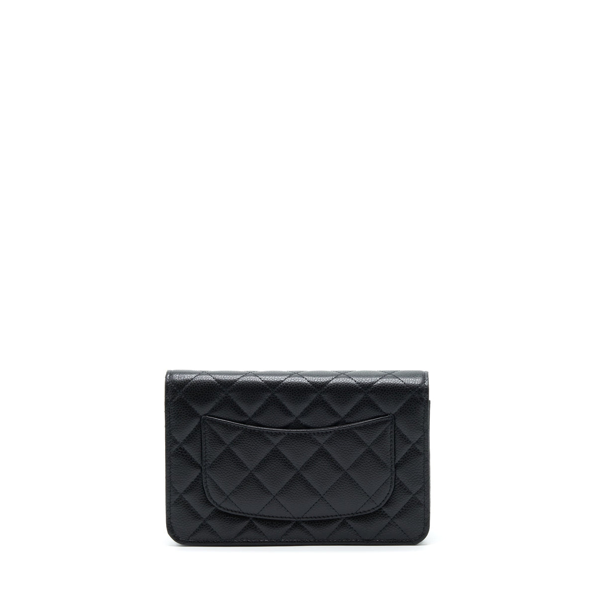 CHANEL CLASSIC WALLET ON CHAIN CAVIAR BLACK LGHW (MICROCHIP)