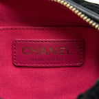 CHANEL MINI BOSTON BAG WITH CHAIN CAMELLIA VELVET BLACK GHW (MICROCHIP)