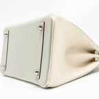 Hermes Birkin 25 Special Order Chèvre Mysore Gris Perle/Craie Brushed SHW
