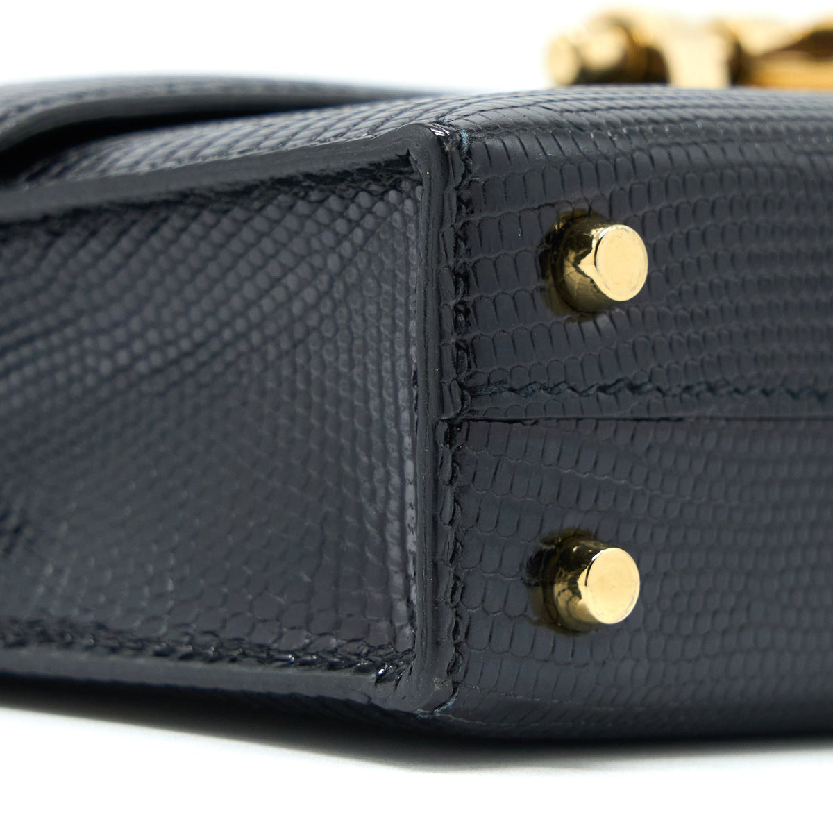 Hermes Mini Verrou Lizard Black GHW